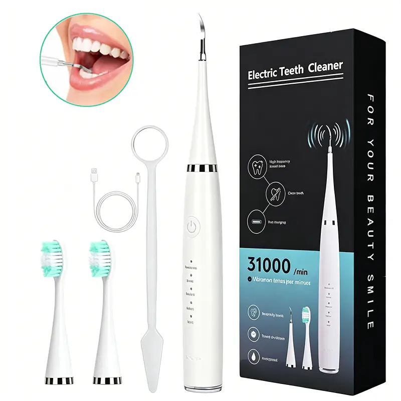 Electric Teeth Cleaner, 1 Set Waterproof Teeth Cleaning Kit, USB Rechargeable Oral Irrigator, Portable Water Flosser Oral Care Tool for Home & Travel, Dental Scaler