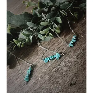 Turquoise Bar Chain Necklace