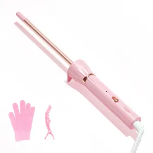 3/8 Inch Skinny Curling Iron & Wand, 9mm Mini Barrel for Short & Long Hair, Dual Voltage with 2 Heat Settings, Fast Heat Ceramic Curler