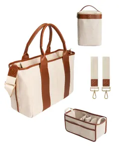 5 Piece Diaper Bag Set - Cooler Caddy & Stroller Straps for Cute Moms
