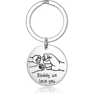 Fathers Day Gifts For Dad, Dad Keychain Bump with Paw Cute Keychain Fathers Day Keychain Gifts Dads Birthday Ideas