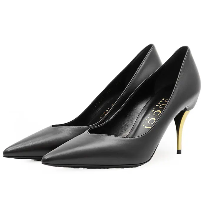 Pre-owned GUCCI Others Small Leather Goods NAPPA CHARLOTTE NERO Leather Pumps