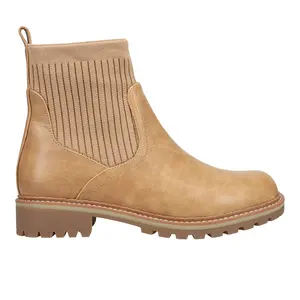 Corkys Womens Cabin Fever Round Toe Chelsea Pull On Casual Boots Ankle Low Heel 1-2" - Brown