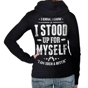 White Washed Hoodie Sweat Shirt "I Stood Up For Myself"
