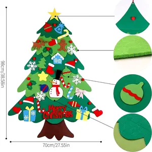 DIY Felt Christmas Tree Set with Detachable Ornaments – Kids Wall Decor & Hanging Gift