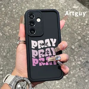 Phone Case Compatible with Samsung Galaxy S23 Ultra S24 Plus S25 S22+ Prayer Motif Shockproof Silicone TPU Bumper Drop Protection Soft Cover