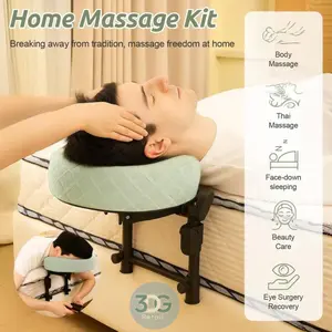 [3DG] Massage Headrest for Bed, Adjustable Massage Face Cradle at Home, Portable Massage Table Kit for Sleeping Mattress, Face Down Pillow After Eye Surgery