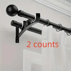 Double Curtain Rod Bracket, Durable Curtain Rod Holder, Universal Window Curtain Rod Accessories, Home Decor Supplies, Curtain Stand