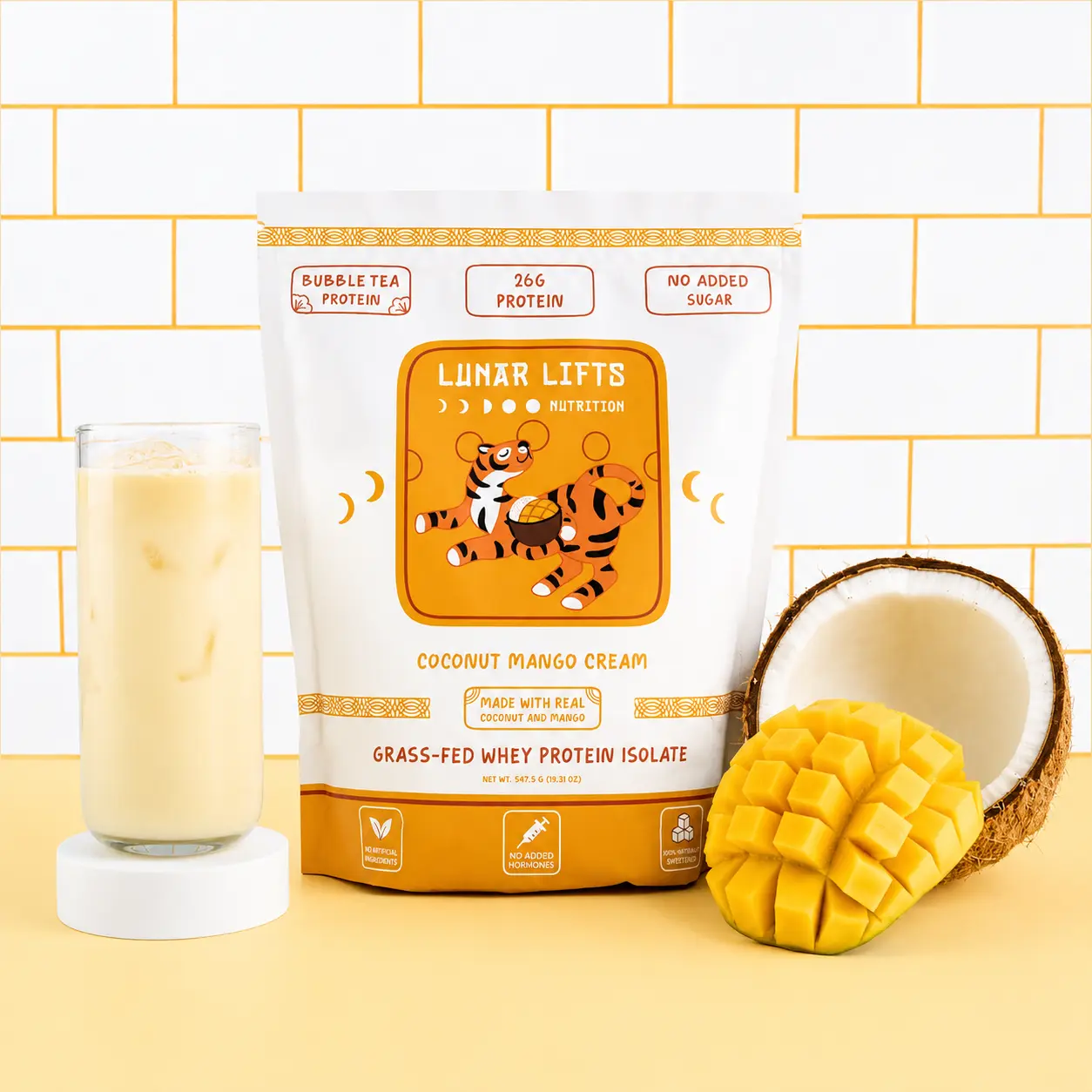 Coconut Mango Cream Whey Concentrated Powder, Dairy Meal Replacement & Protein Drinks, High Protein Beverage, Nutritious Shake, Healthy Swap Option, High Protein Drinks
