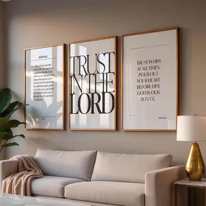 Christian Scripture Wall Art Set, Minimalist Bible Verse Posters, Set of 3 Prints, Gift for Mom, Papa