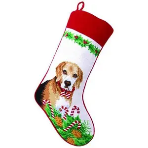 Peking Handicraft Beagle Needlepoint Stocking, 11x18