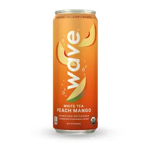 WAVE White Tea Peach Mango Refresher - Low Calorie Beverage, Organic, 12 fl oz (355 mL)