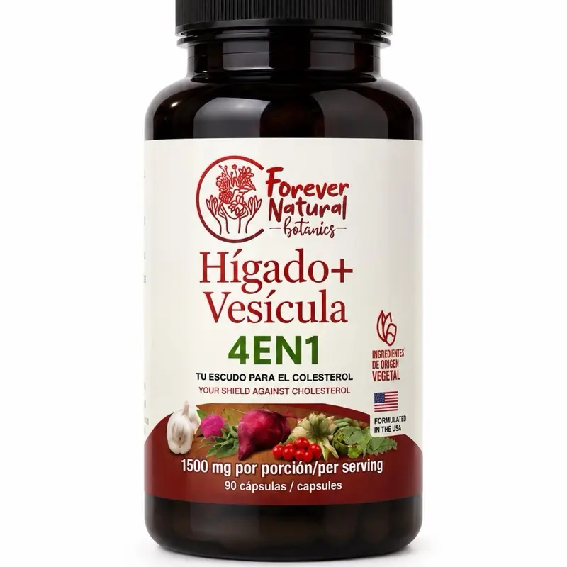 Forever Natural 4EN1 hígado + Vesícula - Natural Liver & Gallbladder with Milk Thistle, Dandelion, Stone Breaker & Mexican Thistle