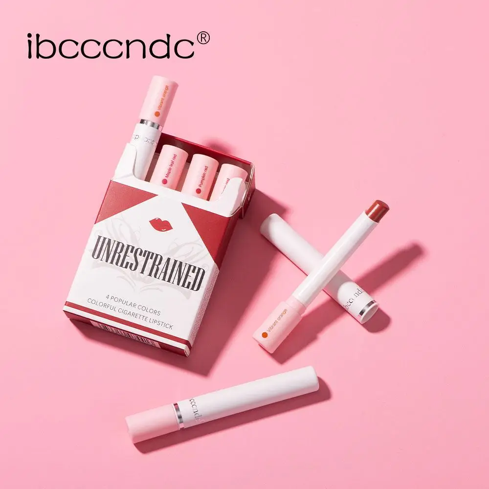 Creative Pipe Design Lipstick, 4 Counts/box Long Lasting Matte Lipsticks, Highly Pigmented Lip Gloss Lip Color, Lip Makeup Products for All Skin Tones