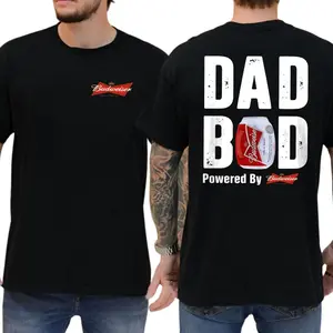 Budweiser Dad Bod Powered By Budweiser Tshirt 2-Sided, Funny Beer Drink Shirt for Men, Father's Dad Gifts Idea, Father's Dad Shirt, Ideal Father's Day Gift - LORA ATCHER