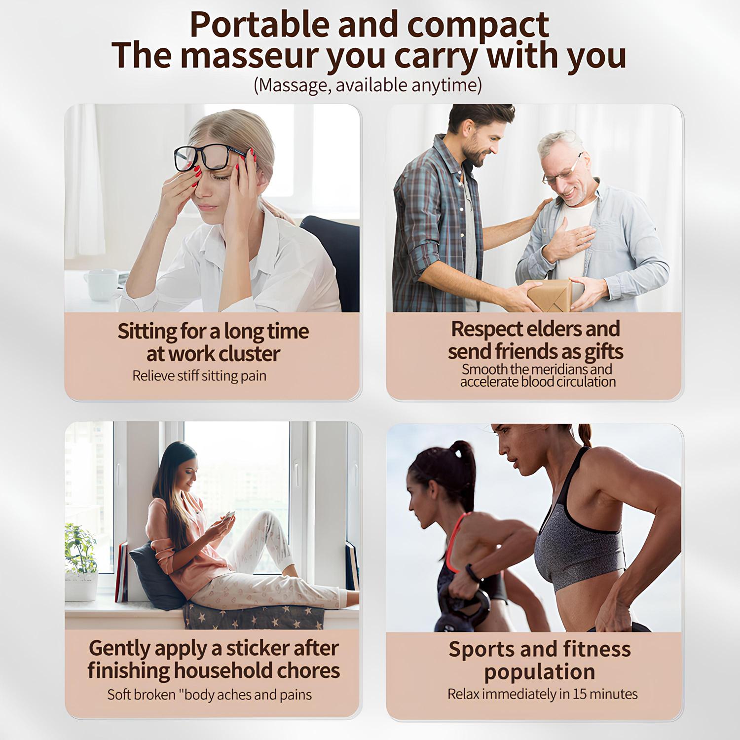 Rechargeable TENS Unit Muscle Stimulator with 30 Modes, Massage EMS Machine for Back Pain Relief, EMS Unit Massager with 8 TENS Electrode Pads