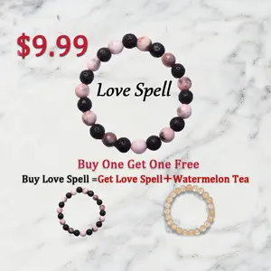 【Buy One Get One Free!!!】1pc Pink Zebra-Print Volcanic Stone Crystal Bracelet, Healing Energy Bracelet Crystal Jewelry Protective Bracelet Fashionable Natural Crystal Bracelet Color-Blocked Beaded Crystal Bracelet