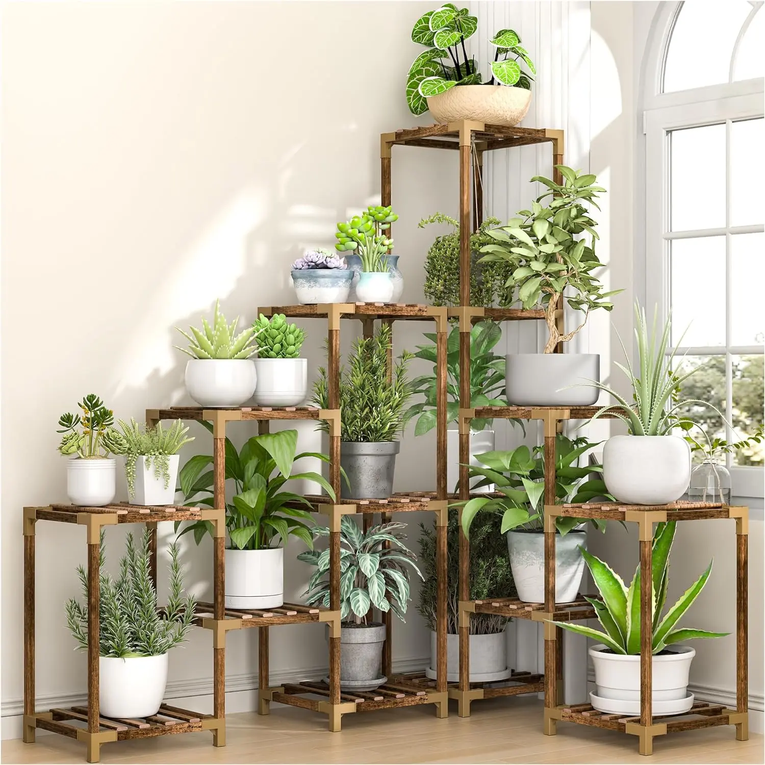 Large Light Corner Plant Stand Organiser Indoor for Multiple Plants, Wooden  Shelf Rack Table Holder Flower Stand for Boho Decor Easy Installation -  TikTok Shop