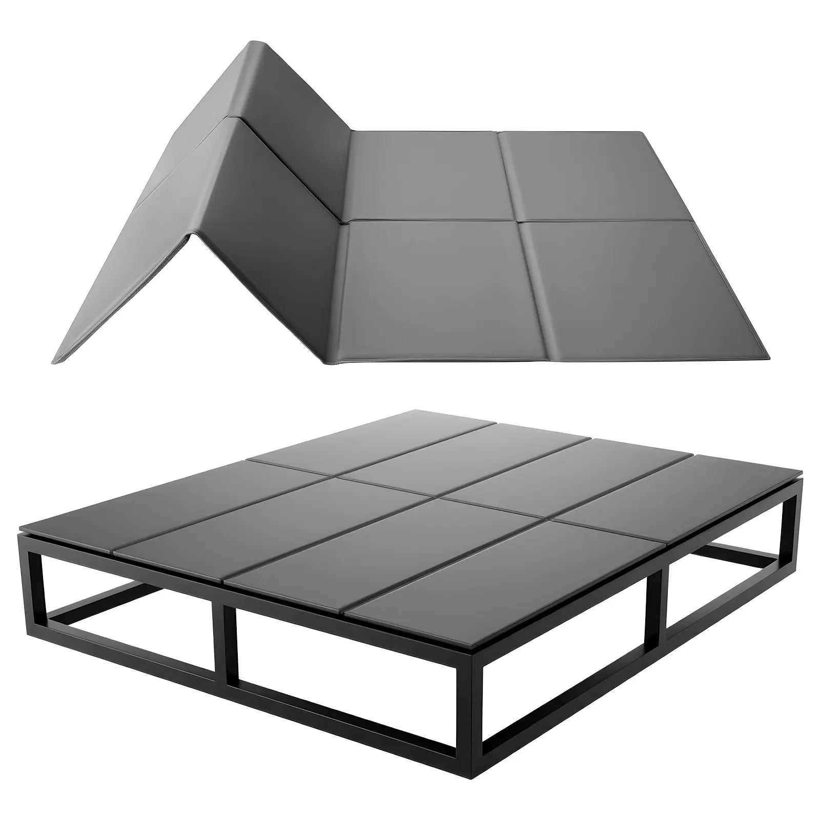 VEVOR 80.3x60.2 in Queen Size Bunkie Board - Foldable Portable Sturdy Plastic Core, 600D Oxford Fabric, Non-Slip Hook-and-Loop Straps, Quiet Easy Setup, Anti-Sag for Bunk Beds, Metal Frames, Bunk Bed, 80.3 X 60.2 In