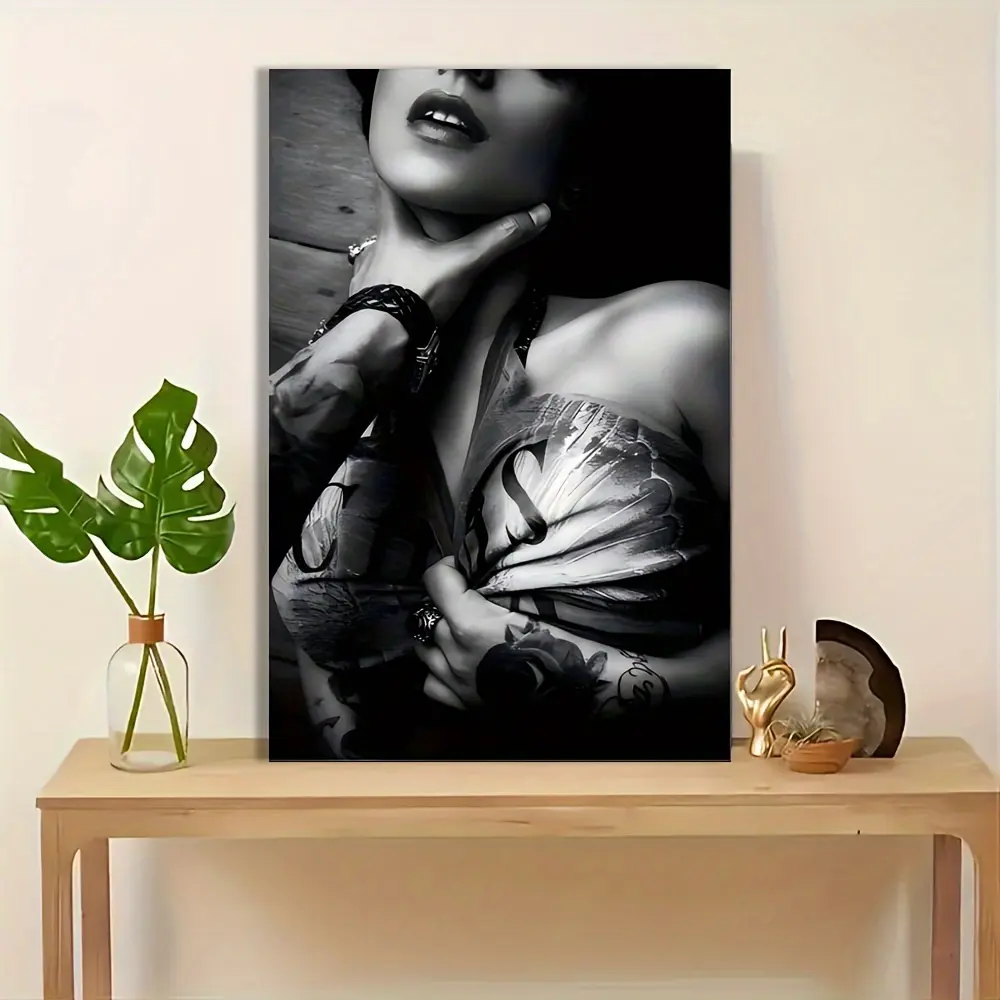 1 Piece Wood Frame Wall Decor, Couple Picture Poster Suitable for Gifts, Bedroom, Office, Living Room, Wall Decoration, Cafe, Bar, Home and Dormitory Decoration