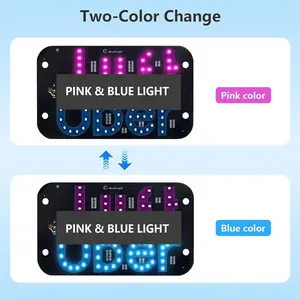 LED Flashing Vehicle Window Decal Car Stickers, USB-Powered Car Indicator Led Lights with Suction Cups & Hook, Enhances Night Visibility
