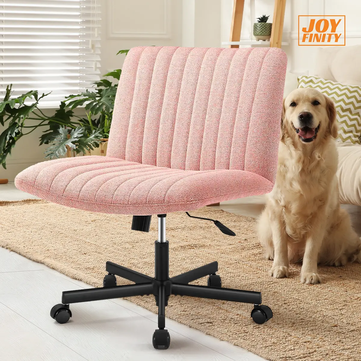 Joyfinity Criss Cross Chair Plus Size Criss Office Chair Sit Cross-legged Armless Swivel Home Modern Home Office Desk Chair