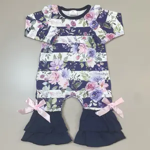 baby girl clothes newborn winter romper floral purple baby stuff ruffles romper onesie
