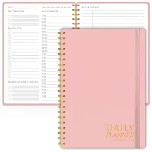 Daily Planner with Hourly Schedules - Undated  Notebook, Spiral Bound, 5.5" x 8.5", Manage Your Tasks and Appointments, The  Office Supplies for Women -