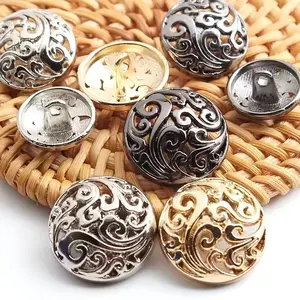 Vintage Hollow Metal Buttons, 10 Pieces, Various Sizes 15/25mm, Silver Color, Ideal for DIY Shirts, Jackets, Coats, Different Sewing Needs, Sewing Accessories