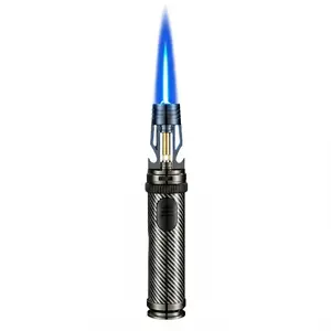 【No gas tank included】Metal Windproof Torch Lighter, Metal Gas Lighter, Kitchen Baking Flamethrower, Powerful Jet Butane Gas Welding Gun, Cigar Tool, Suitable For Outdoor Ignition, Barbecue Charcoal, Mosquito Coils And Aromatherapy, Holiday Gifts