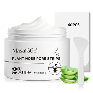 Masaigge Blackhead Cleansing Mud Mask with Small Spoon, Nose and Face Peeling Sheet Mask, Blackhead Removal Set 1.05oz Nose Strip