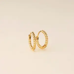 Rope Rounded Huggie Hoop Earrings Rope Rounded Huggie Hoop Earrings