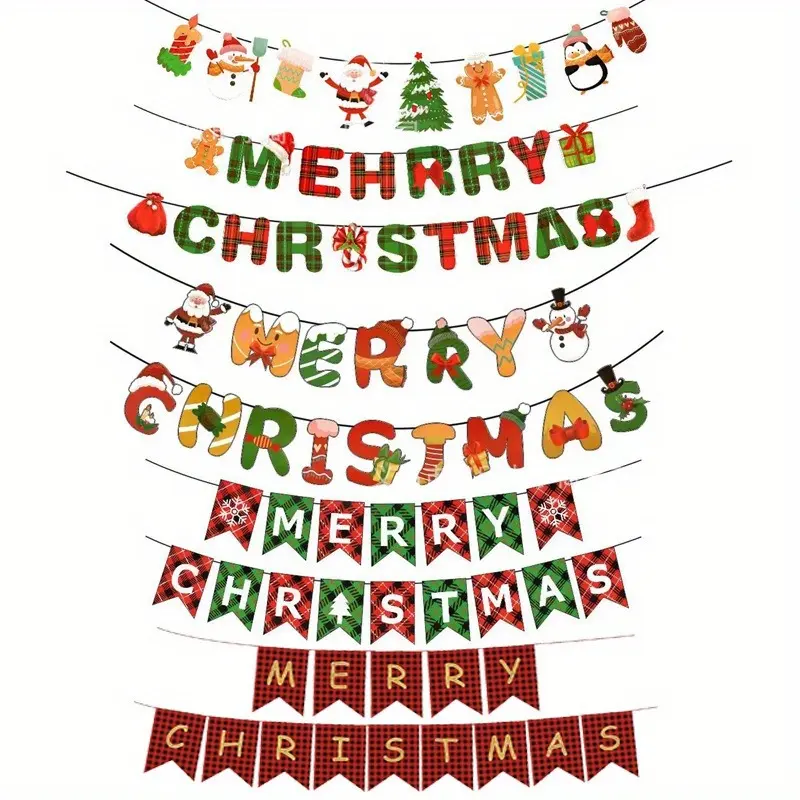 Merry Christmas banner Merry Christmas sign Fireplace Christmas decoration Christmas wall decoration Christmas compartment decoration Home mantel Christmas decoration Indoor Christmas decoration banner