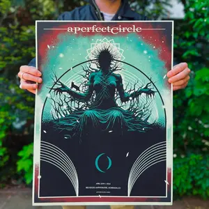 A Perfect Circle Visions Among Rings Trippy Floral Space Art Print for Goose Fans and Collectors 2025 Release Home Decor Poster