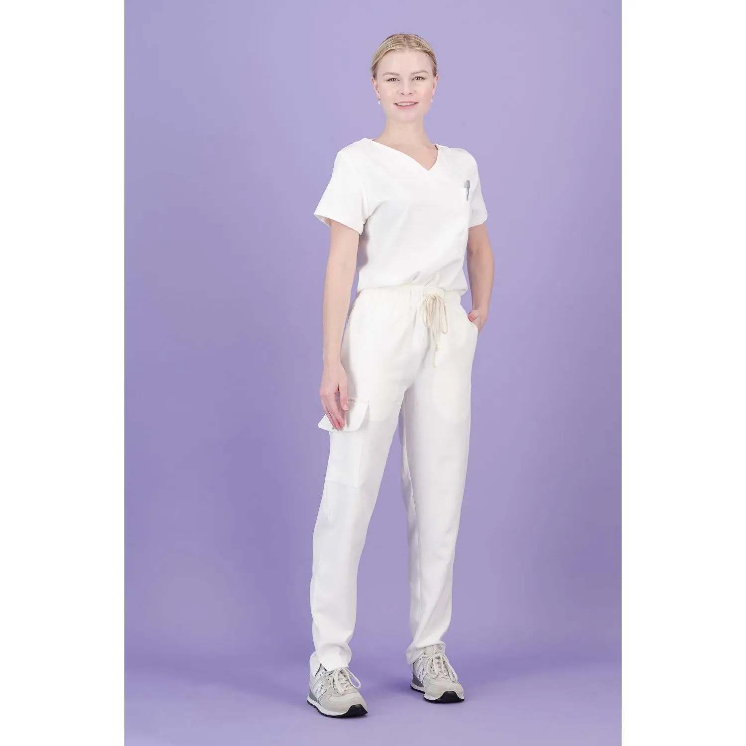 Women's Soft White Scrub Set