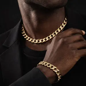 Éternel Cuban Link Set – Gold Stainless Steel (Necklace & Bracelet)