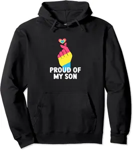 Proud of My Son Pansexual LGBTQ Pan Pride Dad Family Pullover Hoodie - Luismrid Shop 93B0CG24PQ1B