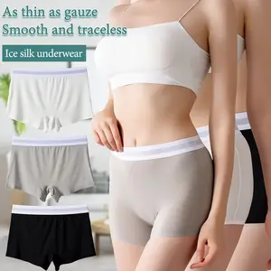 Ice Silk Women's Boxer Underwear - Seamless Comfortable Everyday Wear - Smooth Traceless Design - As Thin as Gauze - Classic Style for Women