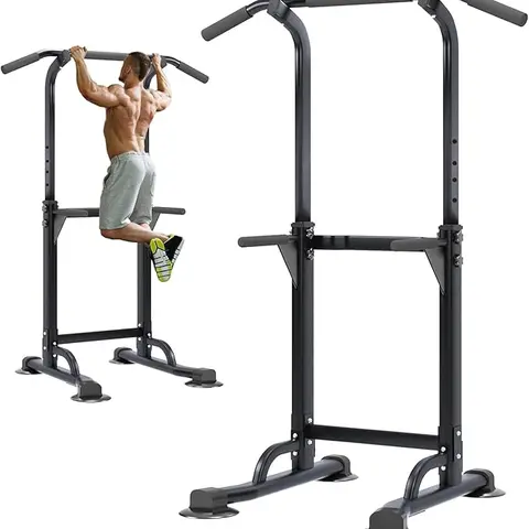 Nicole Selection Adjustable Power Tower Pull Up Bar - Unisex At-Home Gym Equipment, Whole Body Workout Exercise Machine, Calisthenics Horizontal Bar, Dip Station, Heavy-Duty Steel H-Shaped Base, 330 LBS Capacity, Ideal Gift