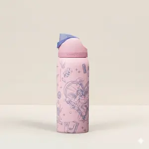 Owala FreeSip Valentine Heart Water Bottle – Romantic Pink Love Design – Insulated Leak-Proof Bottle – Full Size 24oz / 32oz