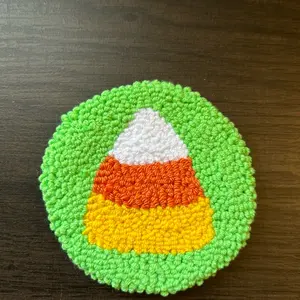 Punch Needle Tufted Candy Corn Coaster - Tableware