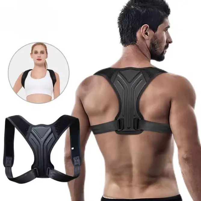 Adjustable Padded Shoulder Posture Corrector Belt - Healthcare Shoulder Protector, Clavicle Spinal Support, Upper Back Neck Brace for Home Office, Sporty Protective Gear