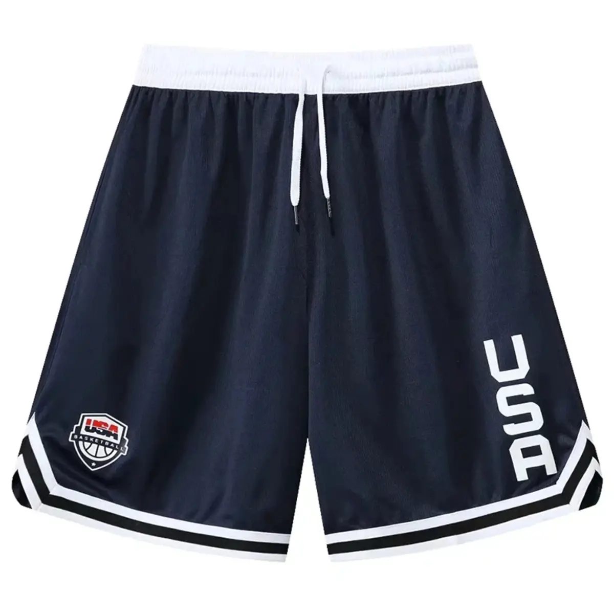 【USA Print Basketball Shorts】Training Men Active Shorts Loose Pockets Cycling Exercise Training Running Gum Sports Bottom Clothes