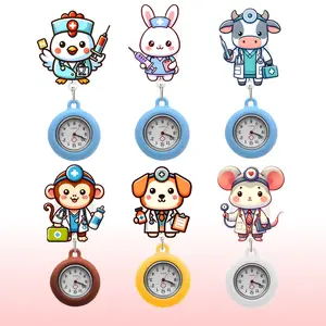 Original Zodiac Series Doctor Nurse Retractable Spring-Loaded Pocket Watch Chest Watch Work Timer Decorative Pendant