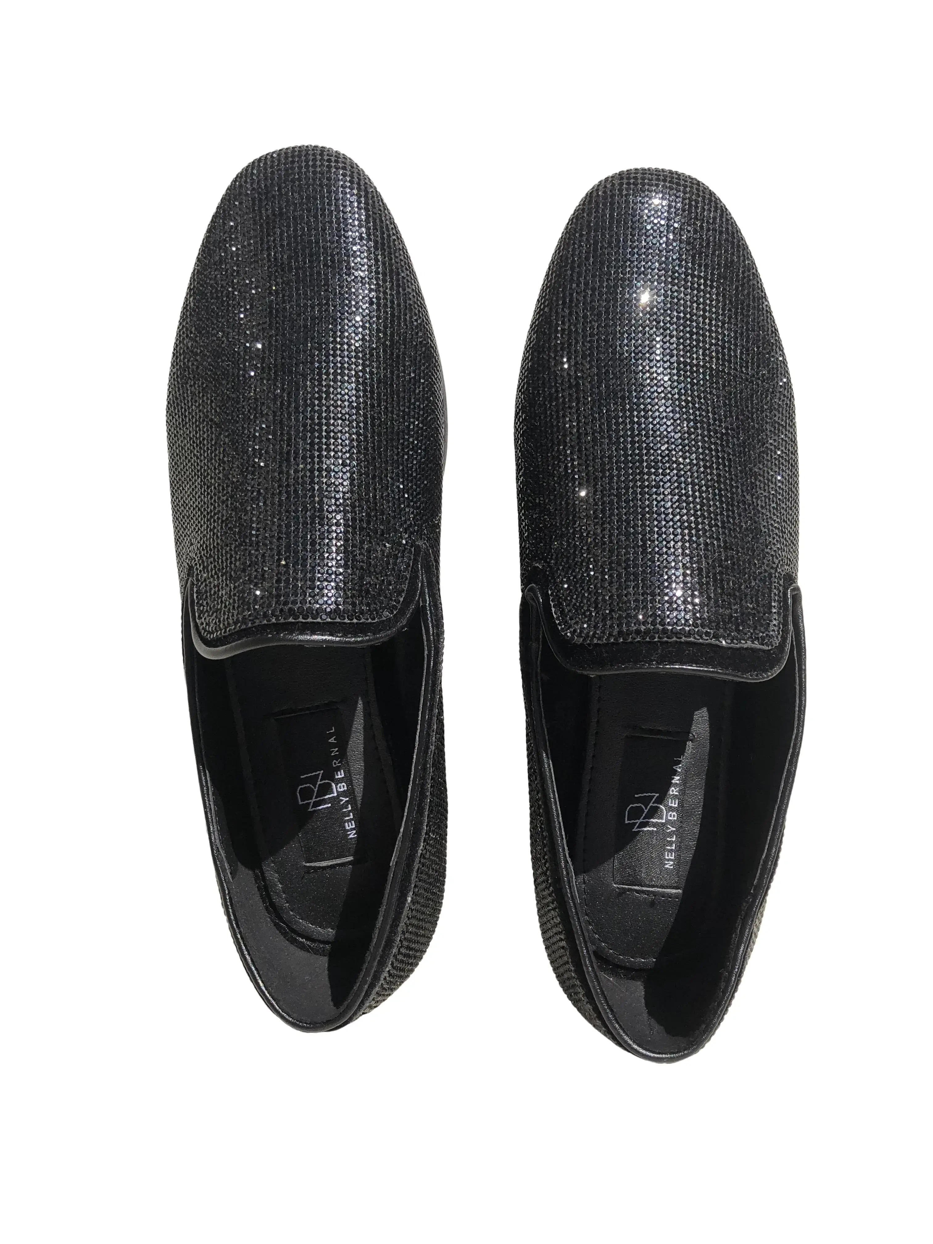 NasonMoretti Black Crystal Slip-On Loafers Multi-colored Crystal Diamond Cushioned Loafers for Party  main image 4