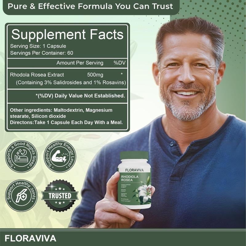 [BUY 1 GET 1 FREE] 2 PACK of Rhodiola Rosea Extract for Stress, Energy & Focus - Natural Adaptogen [500mg]