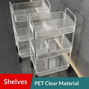 4-Tier Storage Rack Set with Wheels, Durable Mobile Organizer for Home & Office, Easy-Move Design for Efficient Space Management