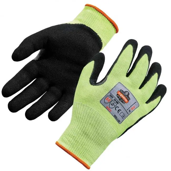 ProFlex 17812 Hi-Vis Nitrile-Coated Cut-Resistant Gloves, Lime - Small