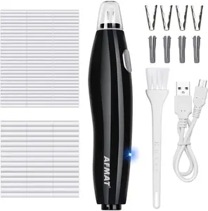 AFMAT Rechargeable Electric Eraser for Artists – 140 Refills, Battery Operated for Drawing, Crafts, and Art Projects – Includes 2 Eraser Sizes, USB Cable, and Brush