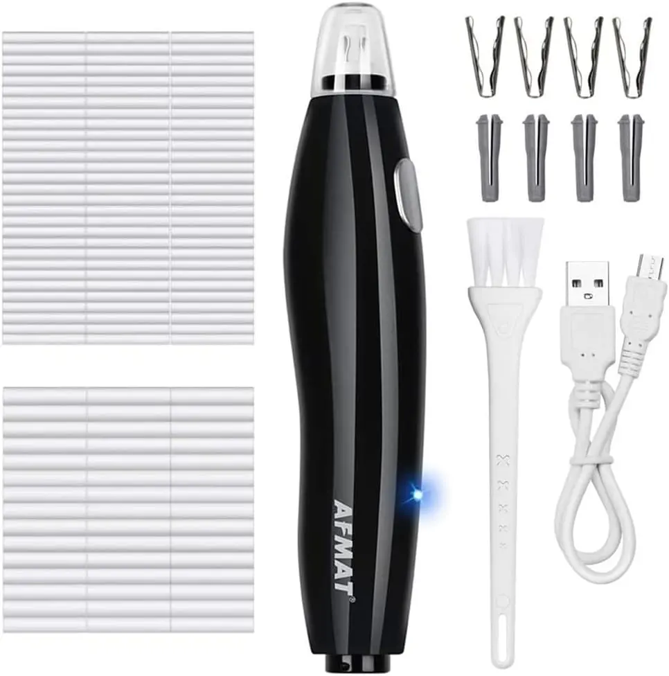 AFMAT Rechargeable Electric Eraser for Artists, 140 Refills, 2 Eraser Sizes, USB Cable & Brush Included, Battery-Operated for Drawing & Crafts Projects